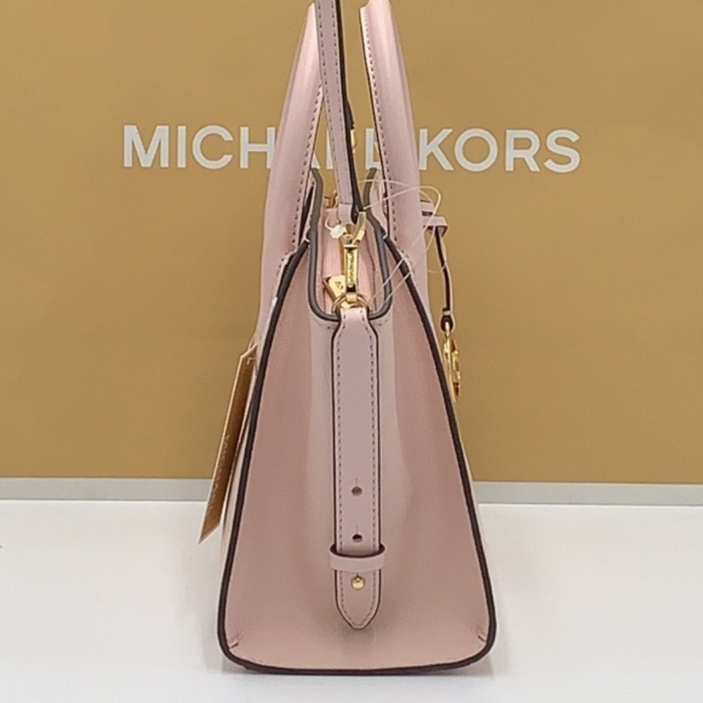Michael Kors Avril Small Leather Top-Zip Satchel Powder Blush color - Picture 16 of 16